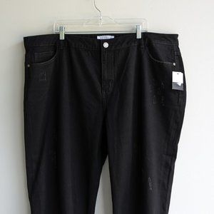 NWT Eloquii black distressed jeans